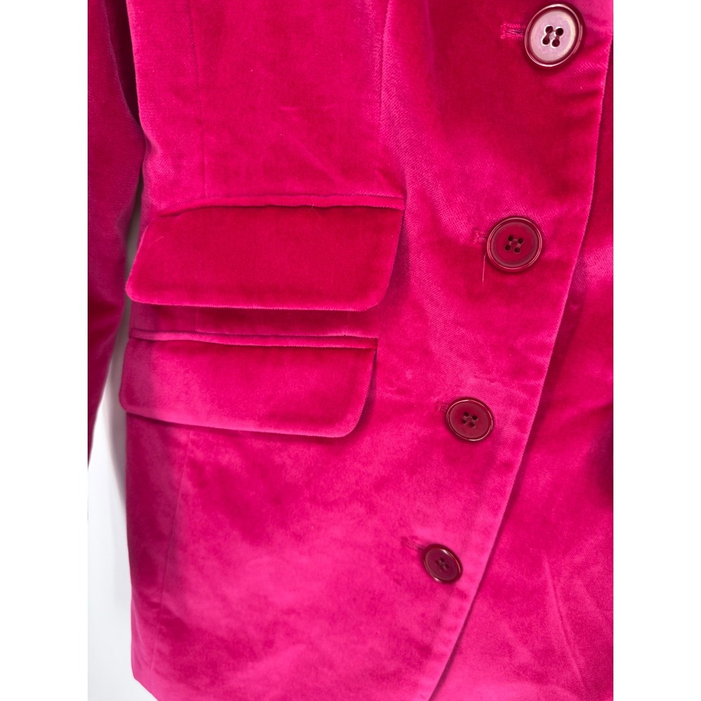 Supply & Demand Blazer Women XS Fuchsia Pink Velvet Notched Lapel NEW - Picture 3 of 10